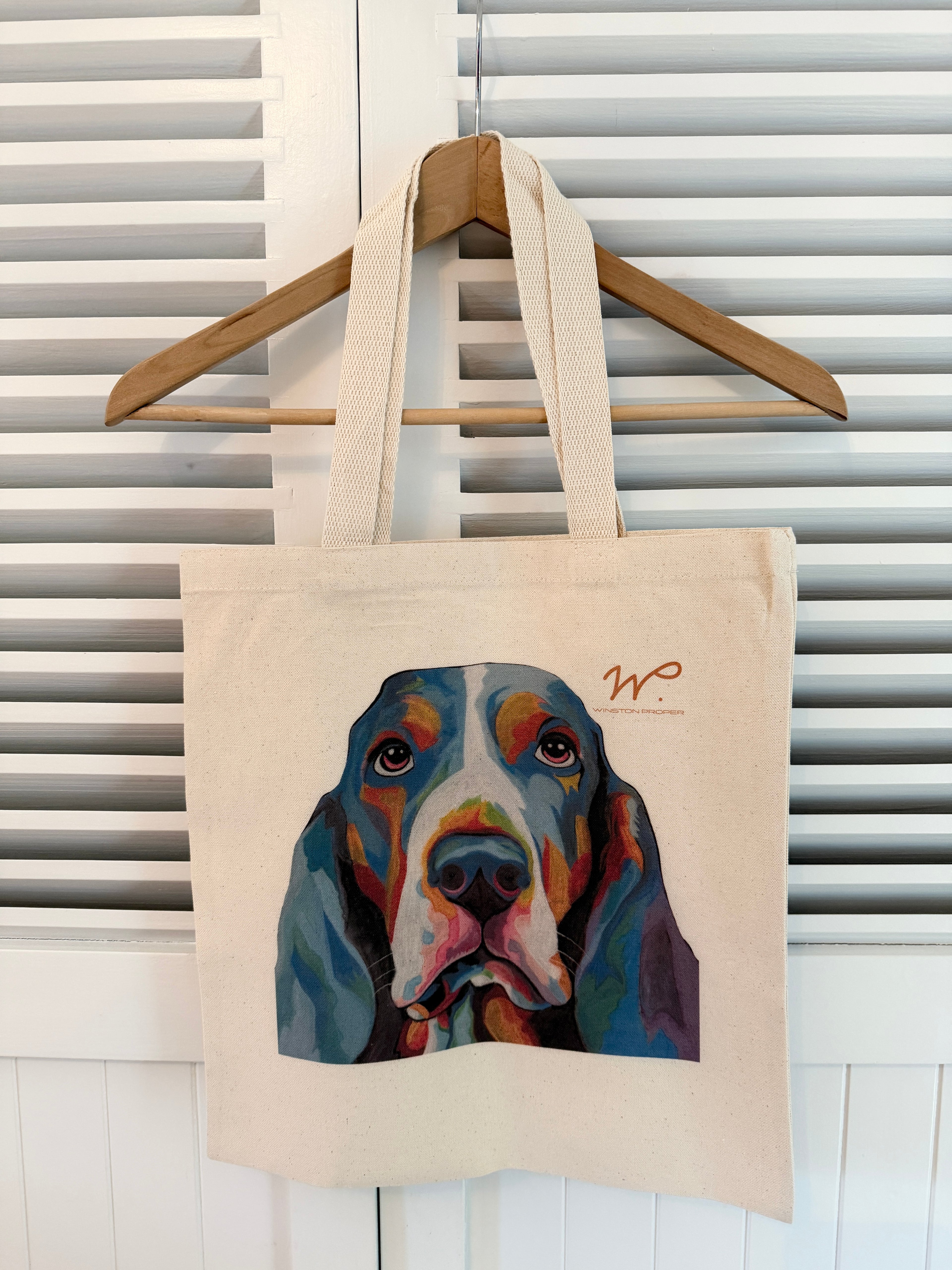 Winston the Basset Hound Canvas Tote Bag