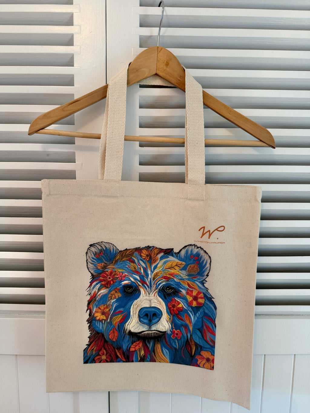Poppy the Bear Canvas Tote Bag