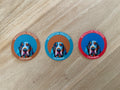 3 Pack 2 inch Round Winston the Basset Hound Stickers