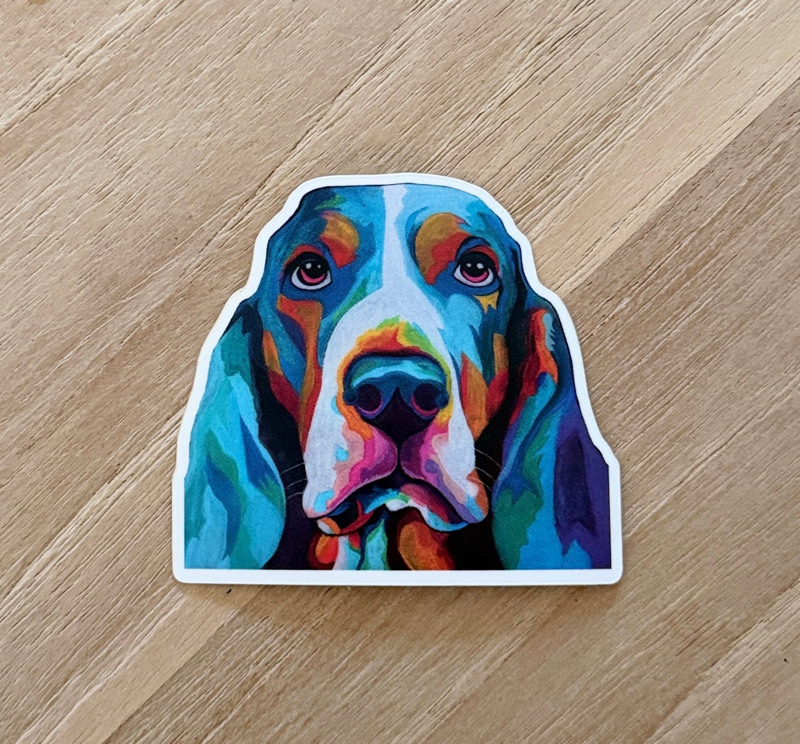 Winston the Basset Hound Die Cut Sticker