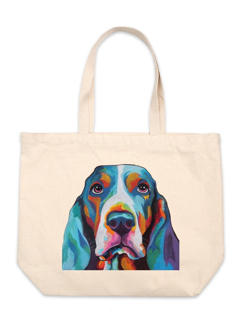 Winston the Basset Hound Jumbo Canvas Tote Bag
